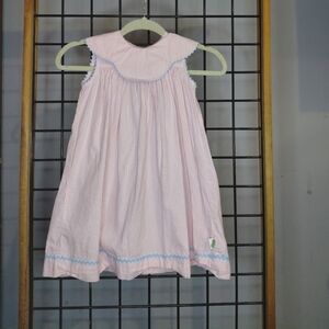 Pink and Blue Striped Kids Casual Dress